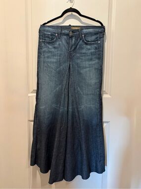 Vintage David Kahn Maxi Denim Jeans Skirt  A-Line Gored Full Sweep Rare 29